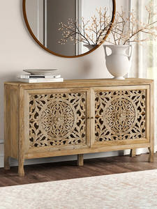 Aparador de Entrada de Madera Maciza de Estilo Rústico Americano y Francés, Muebles para el Hogar - Product Image 1