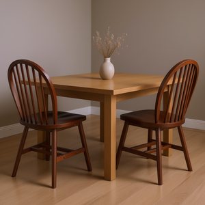 Juego de Sillas DB Windsor de Madera de Nogal Macizo, 2 Piezas, Diseño Contemporáneo para Comedor, Muebles para el Hogar - Product Image 2