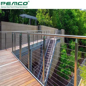 现代工厂阳台设计 4 6 8 10 绳栏杆不锈钢丝甲板栏杆