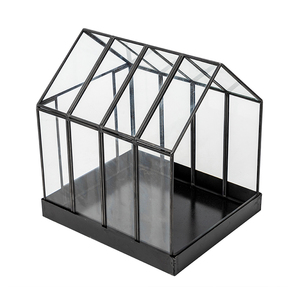 Décoration géométrique de terrarium en verre fermé en forme de maison pour plante succulente ou produits de mariage plante en verre de cuivre en métal de mariage - Product Image 3