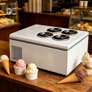 Vitrine à glaces Pozzetti, armoire congélateur pour gelato, réfrigérateur de présentation d'angle droit pour équipement - Product Image 2