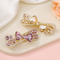 Barrette à cheveux élégante style coréen avec nœud en diamant, pour femme, en alliage et strass, idéale pour mariage, fête ou usage quotidien – Nouvelle collection très prisée