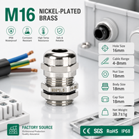 Presse-étoupe métallique marine étanche et tête de verrouillage de câble en laiton nickelé, étanchéité IP68 pour câbles électriques de 4-8 mm