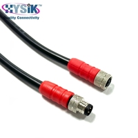 Kabel M8 3 Pin Male ke Flying Leads Lurus Tersusun Rapi Berkode A Ujung Tunggal 5m PUR untuk Sensor Kecepatan Hall Effect