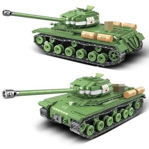 Nhựa Tank khối xây dựng quân sự IS-2M xe tăng hạng nặng quân đội WEA Pon Xe tăng quân sự gạch đồ chơi đồ chơi giáo dục trẻ em - Product Image 1