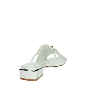 Mules à talon bas pour femme Laura Biagiotti en cuir blanc avec détails en strass - Product Image 3