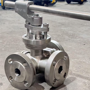 OEM Stainless Steel 4 in Three-Way <strong>Ball</strong> <strong>Valve</strong> with Manual Gearbox Flanged End PTFE Sealing 500psi Flavored Water - Product Image 5