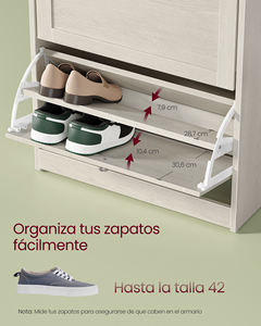 <span class=keywords><strong>Meuble</strong></span> de rangement pour chaussures <span class=keywords><strong>VASAGLE</strong></span>, en bois, autoportant, pour 14 à 18 paires de chaussures, avec 3 portes rabattables - Product Image 6