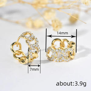 Orecchini E4085 con Diamanti Dorati, Placcati in Oro 22k, Taglio Brillante Rotondo, Diamanti Naturali, Gioielli di Lusso da Donna per Feste - Product Image 5