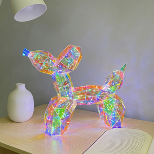 Décoration <span class=keywords><strong>de</strong></span> chien <span class=keywords><strong>ballon</strong></span> en plastique moderne illuminée, éclairage LED, alimentation USB, fait main, pour mariage, anniversaire, Pâques, Noël, fête - Product Image 1