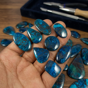 MAHNAJ GEMS High Quality Natural Blue Azurite Shattuckite Loose Gemstone Polished Cabochon Lots for Custom Jewelry JAIPUR INDIA - Product Image 4