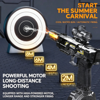 Pistolet à eau électrique automatique grande capacité le plus puissant avec capteur de mouvement et lumière pour enfants – Idéal pour les jeux de tir estivaux en extérieur – Vente flash