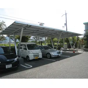 Penjualan laris tahan air fotovoltaik aluminium sistem pemasangan tenaga surya Mobil tempat parkir surya Carport