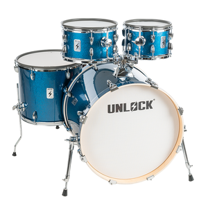 <span class=keywords><strong>Batterie</strong></span> électronique sans fil professionnelle UNLOCK CGL-TWO-GR Blue Pro de qualité studio avec peaux de caoutchouc en maille double couche et tambourin de luxe en peau de mouton - Product Image 1