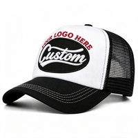 Venta Directa de Gorra Trucker Personalizada con Logotipo Bordado, Visera de Dos Tonos, a la Moda, Protección Solar, 5 Paneles, Malla, Unisex