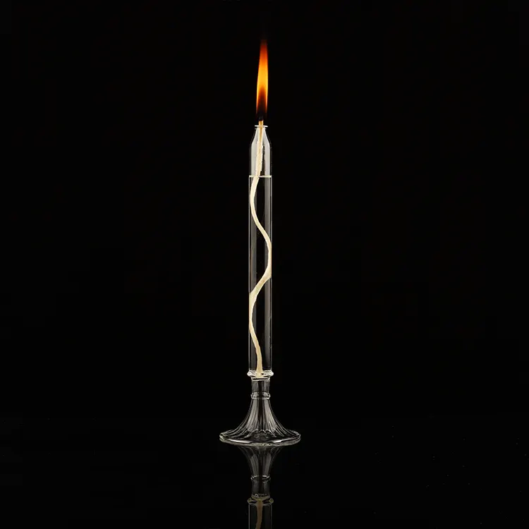 Linternas y vela de cristal para decoración de boda, vaso con tapa de madera de bambú, novedad, venta al por mayor, 2022