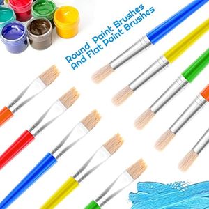 Nouveau produit 9 pièces ensemble de pinceaux de peinture d'artiste avec manche en bois mélange pinceau en forme de cheveux - Product Image 6