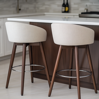 Chaise de bar moderne et minimaliste Tabouret haut en bois massif créatif pour comptoir de cuisine Chaise de bureau