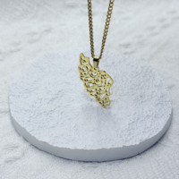 Nouvelle tendance : Collier carte de l'Iran plaqué or 18 carats avec calligraphie arabe, bijoux simples, collier carte de l'Iran personnalisé en acier inoxydable