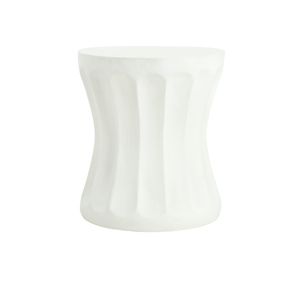 Outdoor Round Concrete Side <b>Table</b> Antique <b>White</b> Mgo Living Room <b>End</b> <b>Table</b> - Product Image 2