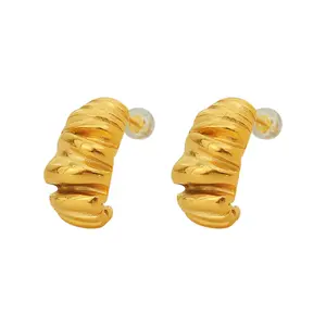 Hochwertiges beliebtes Design Ohrring Croissant-Clip Edelstahl-Stängel-Ohrring
