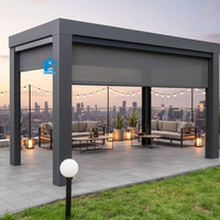 Pergola motorisée Sweet Home en aluminium et PVC, écologique, durable, avec toit rétractable à lames orientables, imperméable, protection UV