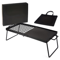 Portable Camping Trépied Cuisinière Métal Alliage Acier Bois Charbon Grill Pliable Feu De Camp Grill pour Aventures En Plein Air