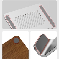 Support de tablette pliable rotatif à 360° IKATAK, réglable en hauteur, en bois MDF et métal, compatible iPad, pour ordinateur portable et tablette PC