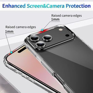Funda Transparente para <span class=keywords><strong>iPhone</strong></span> 17 Pro Max, Nueva, Antigolpes, con Esquinas Reforzadas, TPU+PC 2 en 1, Funda Simple para Teléfono Móvil para <span class=keywords><strong>iPhone</strong></span> 17 Pro Max - Product Image 4
