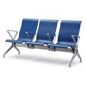 Silla de Aeropuerto de 2 Plazas, Banco de Espera con Cojín de Cuero PU, Asientos Públicos para Clínica, Recepción de Aeropuerto, Vestíbulo - Product Image 1