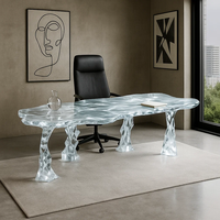 JingYue Maßgefertigter Transparenter Luxus-Esstisch aus Acryl Handgefertigte Umweltfreundliche Langlebige Möbel für Gewerbeflächen Hotels