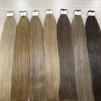 Vente en gros de cheveux humains russes vierges de qualité supérieure, 100 % non traités, alignés dans le sens de la cuticule, double épaisseur, extensiones de cheveux humains