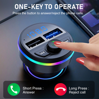 Transmetteur FM universel pour véhicule 12V-24V BT V5.3, lecteur MP3, appels mains libres avec câble de charge 3 en 1, charge rapide