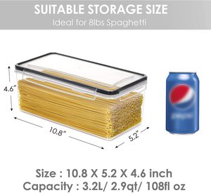 Bán Chạy Nhất Hộp Đựng Spaghetti Bằng Nhựa Hộp Đựng Thực Phẩm Kín Khí Có Nắp Đậy Cho Mì Ống Và Mì Dài - Product Image 2
