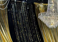 Nouveaux rideaux de perles à paillettes en acrylique sur le thème du mariage, style « Old Money », pour la décoration de scène et de plafond