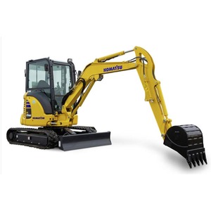 Presque neuf, 90% d'occasion, mini-excavatrice sur chenilles Komatsu PC35, 3 tonnes, origine Japon, avec pompe KYB, garantie 1 an - Product Image 1