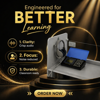 Headset Laboratorium Bahasa dengan Mikrofon Perangkat Audio Edukasi untuk Pelatihan Kelas Model GD3110B