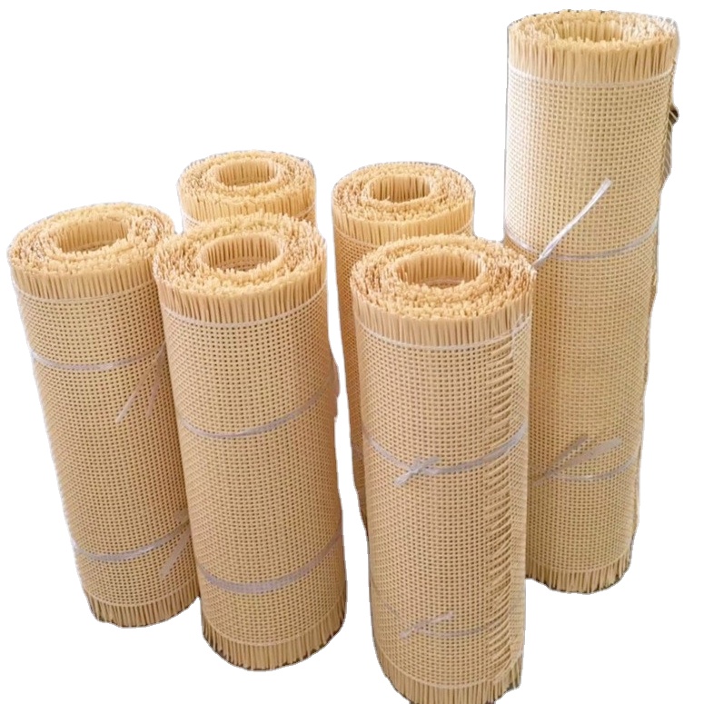 Luxury Quality Rattan Rolls Materials Weaving Natural Raw Material Weaving Rattan Webbing Open Mesh Roll Plastic Rattan