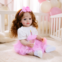 Poupée Bébé Réaliste 22 Pouces en Silicone Souple et Vinyle, Enregistrement de Conversations Multilingues, Cadeau d'Anniversaire pour Fille, Personnalisable