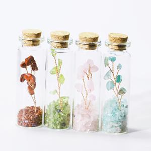 Pierre concassée de cristal naturel, améthyste, péridot, mini micro-<span class=keywords><strong>paysage</strong></span>, pierre concassée de cristal, bouteille à vœux - Product Image 1