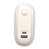 A94T Nouvelle conception de veilleuse à capteur de mouvement LED à brancher, veilleuse tactile à intensité variable pour chambre à coucher, bureau, toilettes, veilleuse intelligente