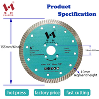 Disque de coupe diamanté turbo 4.5" 5" 6" 7" 8" 10" pour granit, vente en gros usine, pour scie à table