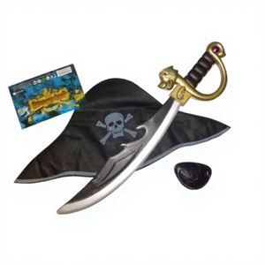 <strong>Wholesale</strong> Set of Plastic <strong>Machetes</strong> for Children Halloween Holiday Weapon with Bandana and Eye Patch - Product Image 1