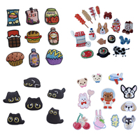 Patchs brodés en feutre miniatures personnalisés avec logo d'animaux mignons, design populaire, pour vêtements d'enfants