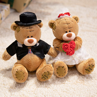 Vente en gros d'ours en peluche jouets personnalisés poupée en peluche ours en peluche décor de mariage couple ours en peluche jouets