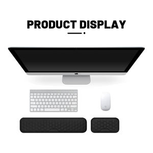 Juego de alfombrilla de ratón con reposamuñecas para teclado de espuma viscoelástica, soporte de muñeca, diseño ergonómico para oficina, hogar, oficina, portátil, escritorio - Product Image 2