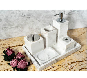Juego de Accesorios de Baño de Lujo Personalizado, Estilo Nórdico, de Cinco Piezas, con Bandeja de Mármol Natural de Calidad Hotelera de 6 Estrellas - Product Image 3