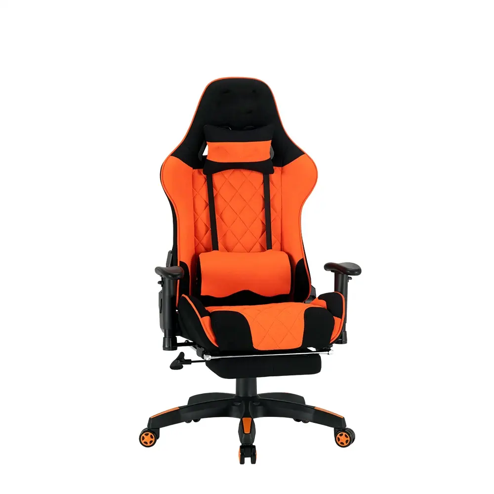 Barato Confortável High Back Ergonômico Footrest Massagem Computador Gamer Cadeira Laranja PC Car Jogo Sillas Racing Seat Gaming Chair