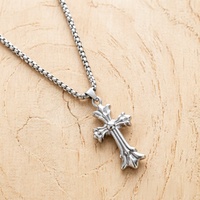 Collier unisexe en alliage à maillons, style croix religieuse, haut de gamme, personnalisé, design polyvalent, chaîne de pull, simple et délicat