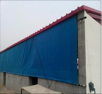 Bâche en PVC polyester laminé double bleu pour l'élevage de volailles, tissu imperméable pour l'agriculture du bétail